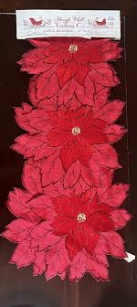 Sleigh Hill Trading Company POINSETTIA Holiday Table Runner ...