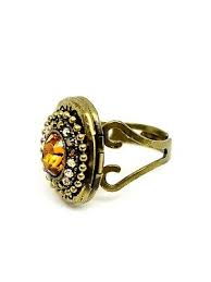 Michal Negrin Orang Crystal Women's Ring Brass secret compartment. | eBay