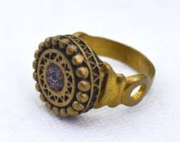 Tuareg Men's Ring – Handmade Brass Ring With Chevron Bead, Tribal Ethnic Jewelry, Boho Statement Ring - Etsy