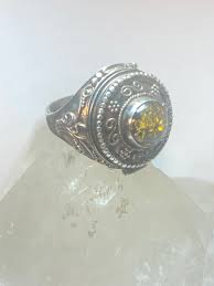 Poison ring size 9.50 amber sterling silver women girls – SpiritbeadNW