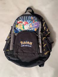 Vintage 1999 Pokemon Gotta Catch 'Em All Backpack Nintendo Full Size Black Gray | eBay