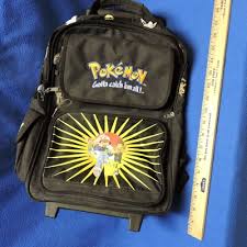 Vintage 1999 Pokemon Rolling Luggage Suitcase Backpack | eBay