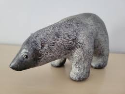 Vintage Large Wolf Sculptures Original Hand Carved Bear ...