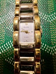 Ladies Elgin Tank Vintage Quartz Watch Two Tone Gold and ...
