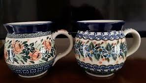 UNIKAT Boleslawiec Polish Pottery 16 oz. Bubble Mugs-Set/2 ...