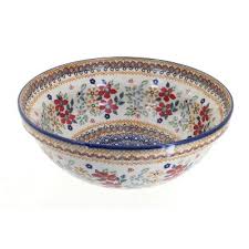 Blue Rose Polish Pottery Red Daisy Large Serving Bowl : Target