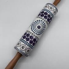 Anthropologie "psychedelic" Pattern Ceramic Rolling Pin With Wood Handles (series 4533) - NWOB - Etsy