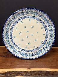 Plate, Dinner 10" - Flax Flower – Music City Polish Pottery