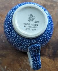 Polish Pottery Bubble Mug Blue Floral Garland 4" | eBay