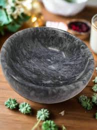 Black Marble Bowl 4" Round x 2" High – Pickeyweedz