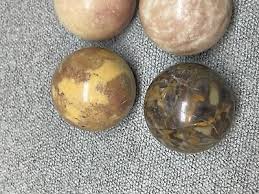 6 Assorted Color Real Polished Tumbled Stone Crystal Marbles ...