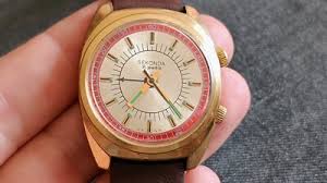 Sekonda POLJOT Signal Gold plated ALARM VIBRATES SIGNAL ...