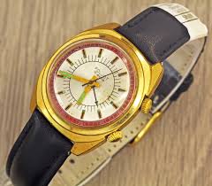 Poljot Alarm and vibrates USSR Soviet gold plated men's ...