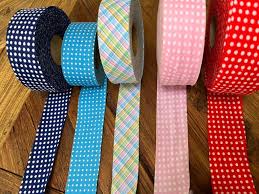 Vintage, Bias Binding Tape, Do It Yourself Tape, Ribbon Strap, Navy Blue, Sky Blue, Tartan, Pink, Red, 32mm - 40mm - Etsy