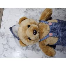 Vintage plush train conductor teddy bear. He is... | Depop