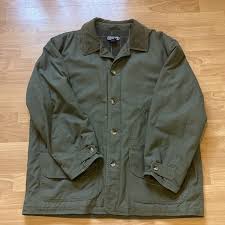 Vintage 90s Lands End Mens XL Chore Barn Coat Jacket Field Corduroy Collar Lined | eBay