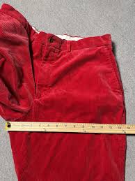 Polo Ralph Lauren Pants Mens 36x29 Red Corduroy Flat Front Comfort Stretch 90s | eBay