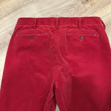 Polo Ralph Lauren Corduroy Pants Mens 32x30 Classic Fit Straight Leg Red Stretch | eBay