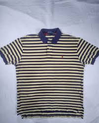 Polo Ralph Lauren Men's Polo Shirt Size L Yellow Blue ...