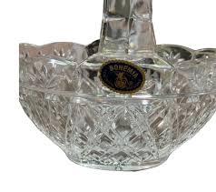 BOHEMIA CZECH REPUBLIC lead crystal handcut 7" tall basket excellent condition | eBay