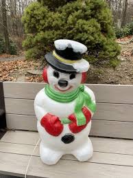 Vintage Blow Mold Frosty Snowman 31” Christmas Decoration ...