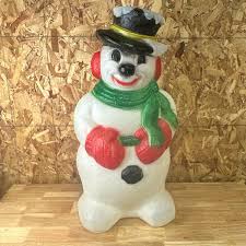 Vintage Blow Mold Snowman Ice Snow on Hat General Foam ...