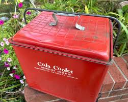 Vintage Metal Cola Cooler: 1950s Mid Century Party Decor ...