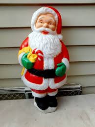 Vintage Santa Claus Blow Mold Hard Plastic 29" TESTED WORKS ...