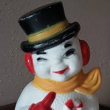 Vtg General Foam Frosty Snowman Yellow Scarf Hat Candy Cane Blow Mold 13.5” | eBay