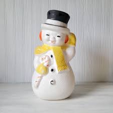 Vintage 1960's Blow Mold Plastic Snowman Christmas Light 13.5" - Etsy