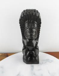 Vintage Carved Hand Wooden Hawaiian Tiki God Statue, Ku Polynesian God of Strength, Tiki Bar - Etsy
