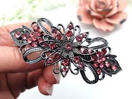 Vintage Pink Swarovski Crystal Hair Clip Fashion Hairpins ...
