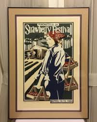 Signed 1984 Ponchatoula La Strawberry Festival Framed ...
