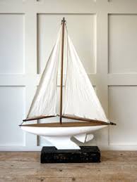 A Bright White English Vintage Pond Yacht with Stand – The Parsons Nose Antiques