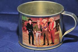Vintage Bonanza Ponderosa Ranch Tin Mug Cups With Cartwrights Western TV Show | eBay Australia