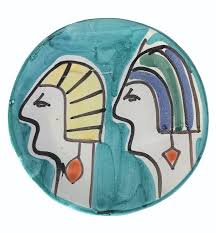 1960s Italian Desimone Style Decorative Plate With Egyptian ...
