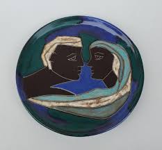 Mara of Mexico Decorated Stoneware Adam and Eve Design Plate ...