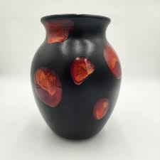Vintage 1960s Poole Pottery England Signed Matte Black With Drip Glaze 10" Vase - Etsy Israel