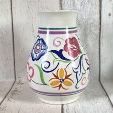 Vintage 1950s Poole Pottery Handpainted Flower Vase With ...