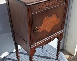 Estate Find! Beautiful Ornate Antique Humidor Cabinet, Smoking Table With Beautiful Wood Inlay, Hand Carved Woodwork and Hand Turned Legs - Etsy
