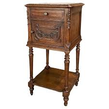 19th Century Country French Louis XVI Marble Top Nightstand For Sale at 1stDibs