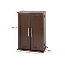 Prepac Espresso Locking Cabinet with Panel Doors, Cabinet ...