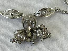 Vintage ESPO Sterling Silver Floral Necklace choker Signed ...