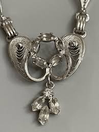 Vintage 1950s AM LEE Filigree Sterling Silver Rhinestone ...