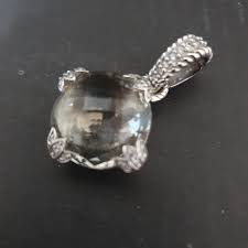 JUDITH RIPKA 925 Sterling Silver Lotus Pendant With CZ Stone ...