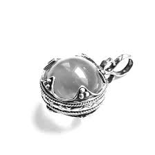 NECKLACE Gotland ball PENDANT & dragonheads CHAIN - silver ...