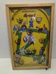 Antique Poosh-M-Up Jr. Baseball Tabletop Pinball 4 in 1 Game ...