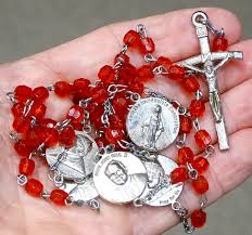 Lovely! Vintage FACETED RED Glass Bead SAINT POPE JOHN PAUL ...