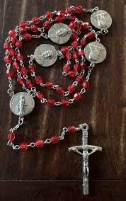 Vtg Saint Pope John Paul II Decade Medal 22” Red Beaded ...