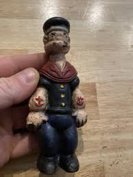 Popeye Cast Iron Piggy Bank Olive Oil Solid Metal Navy Sailor Collector Man Cave | eBay